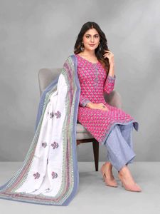Deeptex - Pink Jaipuri Cotton Suit