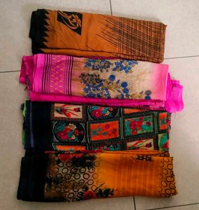sarees two peices combo of 4.