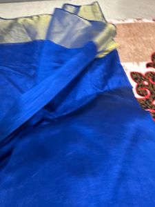 Elegant Blue &amp; Silver Saree