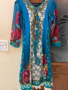 Blue Embroidered Kurta