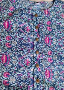 Boho Floral Print A line long Dress