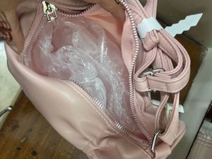 Cute Pink Ruched Hobo Sling Bag