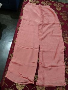 Embroidered Peach Palazzo Pants