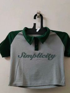 Grey & Green Polo T-Shirt