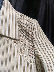 Boys Printed Party/Festive Designer Blazer (Cream)