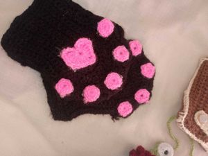 Handmade Crochet Heart Paw Wristband