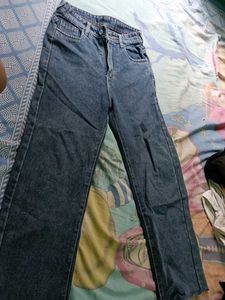 Blue Denim Wide Leg Jeans