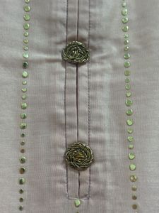 Elegant Pink Kurta with Gold Stripes