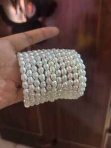 Set of Elegant White Pearl Bangles