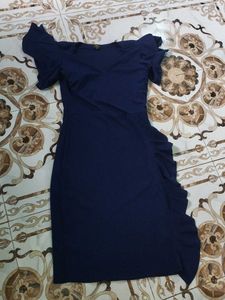Navy Blue Ruffle Dress