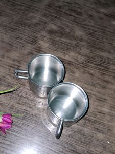Vintage Metal Espresso Cups - Set of 2
