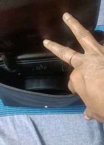 Stylish Black Handbag with Gold Chain Detail