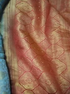 Stunning Teal &amp; Orange Silk Saree