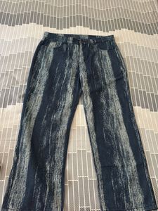 Unique Striped Denim Jeans
