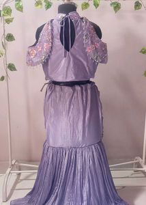 Stunning Lavender Cancan Indo western leheng
