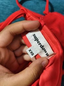 backless dark orange top