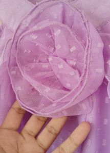 Lavender Cold Shoulder Top with Floral Accent🪻