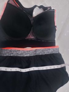 decathlon padded Sports Bra short set