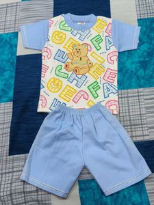 Cute Bear Print Baby Clothes Set