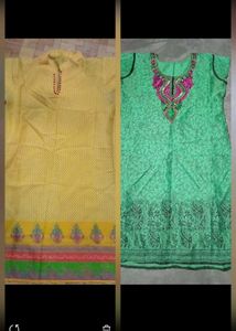 Beautiful Yellow and Green Kurtas