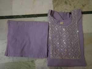 Stylish Lavender Kurta Set with Pants