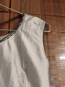Silver With Black Embroidery Gown