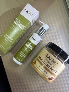 LivSkin Face Cleanser & Multani Mitti Combo