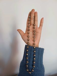 Brass handmade Silver Tone Beaded Necklace
