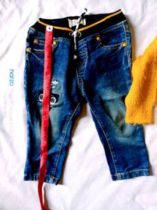 Very Beautiful Baby Boy Wool Top And Blue Jens