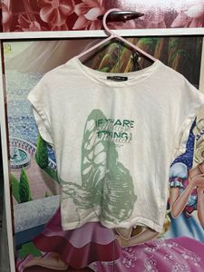 White Graphic Print T-Shirt