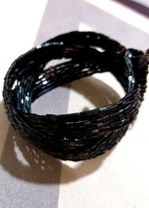 Elegant Black Beaded Bracelet