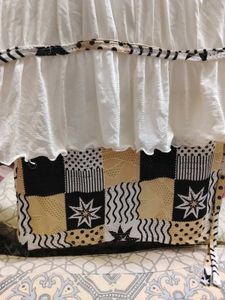 Chic White &amp; Patterned Mini Dress