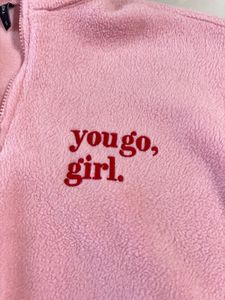 Cute Pink Fleece/Teddy Pullover Sweatshirt