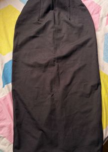 Black High-Waisted Skirt with Gold Buttons