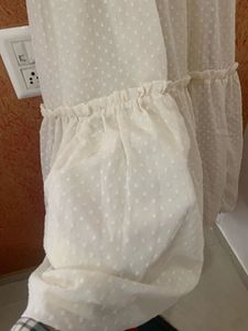 Cream Swiss Dot Maxi Dress