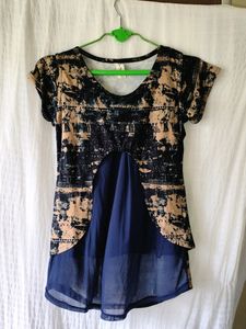 Trendy Dark Blue Top