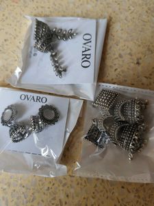 Ovaro Ethnic Jhumka Earrings Set of 3