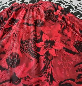 Vibrant Floral Print Ethnic jeans skirt