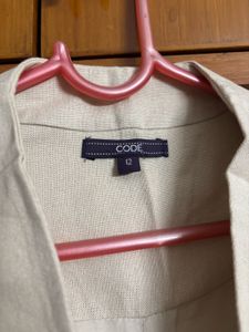 “CODE” Pastel Embroidered Beige Jacket