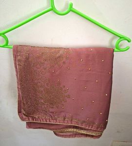 Rust orange double shade saree with blouse