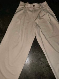 Classic Beige Wide-Leg Trousers