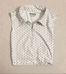 Cute Polka Dot Zip-Up Top