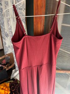 Maroon Spaghetti Strap Maxi Dress