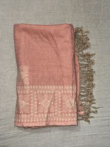 Beautiful Pink knit shawl with Tassels