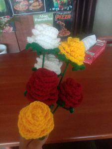 Handmade Crocheted Flower Bouquet
