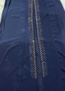Elegant Navy Embellished Maxi Dress