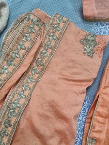 Elegant Orange Kurta Set with Embroidery