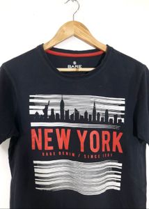 [BARE Brand Men Dark Navy Blue Printed T-Shirt] Chest 40 | Length 27 No flaws and its an amazing piece!