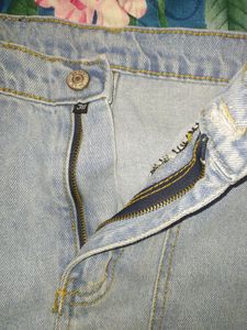 Washed Blue Cargo Jeans