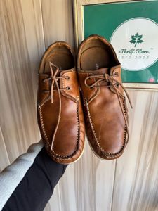 Hush Puppies Zeal Derby/Boat Brown Leather Sneaker